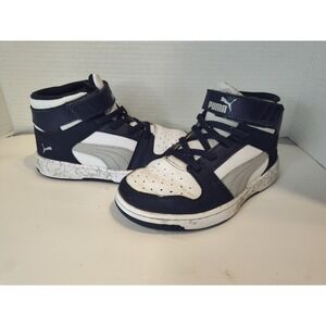 Size-12.5c Kids Puma Rebound Layup Black White Grey